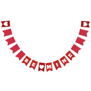 Be Mine Valentine's Day Bunting Flag