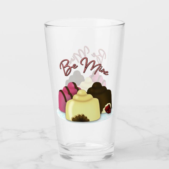 Be Mine Valentine's Day Candy Glass (Front)