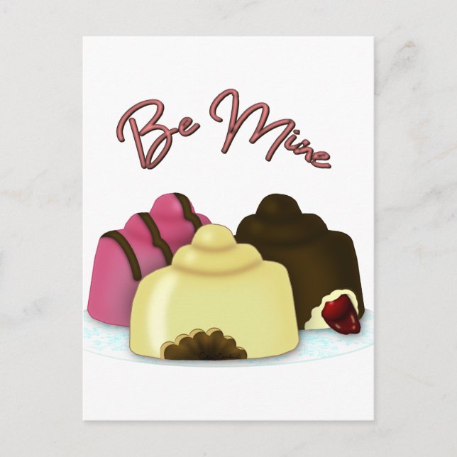 Be Mine Valentine's Day Candy Postcard (Front)