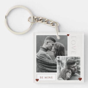 Be Mine Valentine's Day Couple Photo Love Keychain