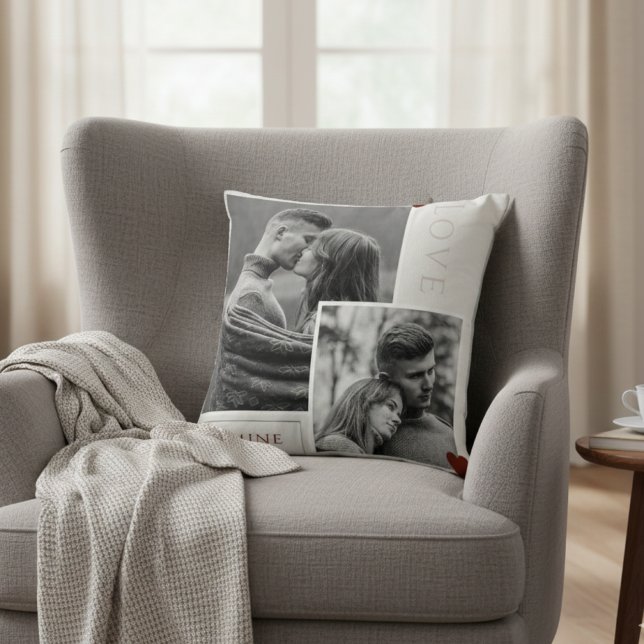 Be Mine Valentine's Day Couple Photo Love  Throw Pillow (Creator Uploaded)
