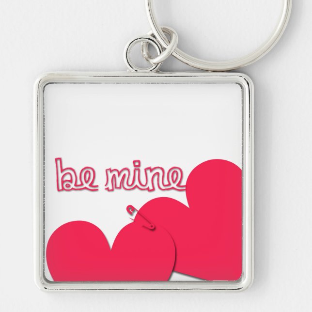 Be Mine Valentine's Day Modern Keychain (Front)
