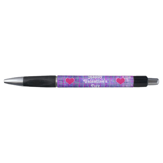 Be Mine Valentine's Day Pink Grid Pen (Front)
