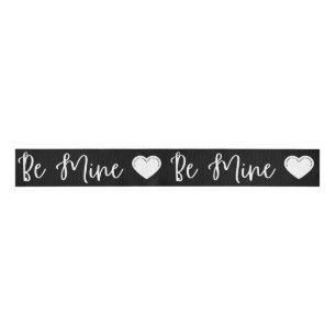 Be Mine White Valentine's Grosgrain Ribbon