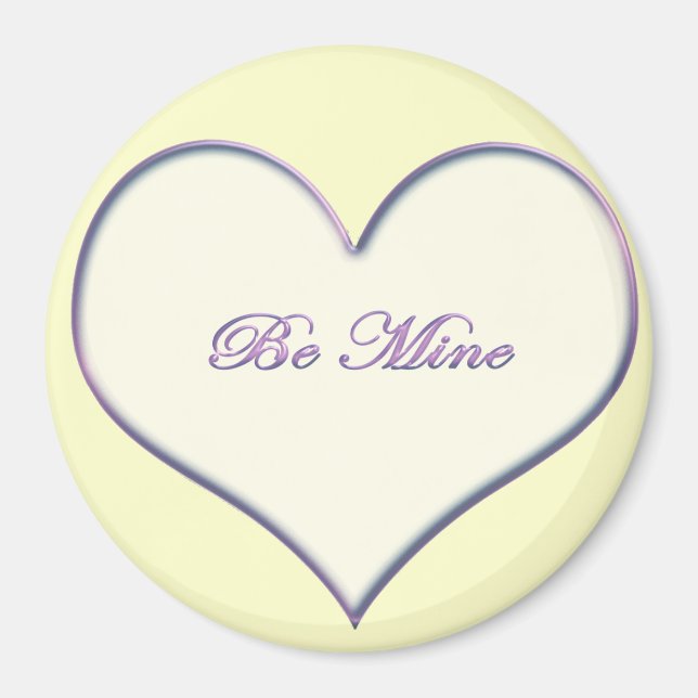 Be Mine Yellow Heart Candy Sticker Magnet (Front)