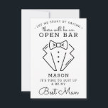 Be My Best Man Card - Funny<br><div class="desc">Pop the question with this humourous and charming flat card. Personalize the front with his name and the back with your own personal message. Simply edit the name and the message on the back, select a quantity of "1" and add to cart. Create personalized cards for the entire wedding party!...</div>