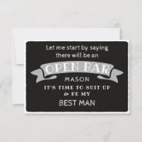 Be My Best Man Card - Funny Open Bar
