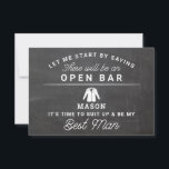 Be My Best Man Card - Rustic Chalkboard<br><div class="desc">Pop the question with this humourous and charming flat card. Personalize the front with his name and the back with your own personal message. Simply edit the name and the message on the back, select a quantity of "1" and add to cart. Create personalized cards for the entire wedding party!...</div>