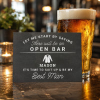 Be My Best Man Card - Rustic Chalkboard