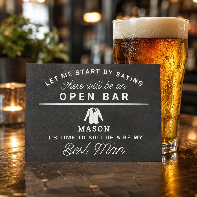 Be My Best Man Card - Rustic Chalkboard (Creator Uploaded)