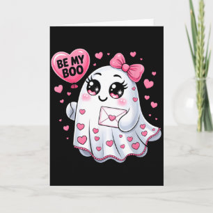 Be My Boo Valentine Funny Ghost Heart Girl Women K Card