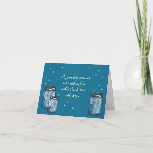 Be My Bridesmad - Mason Jar & Fireflies Invitation (Front)