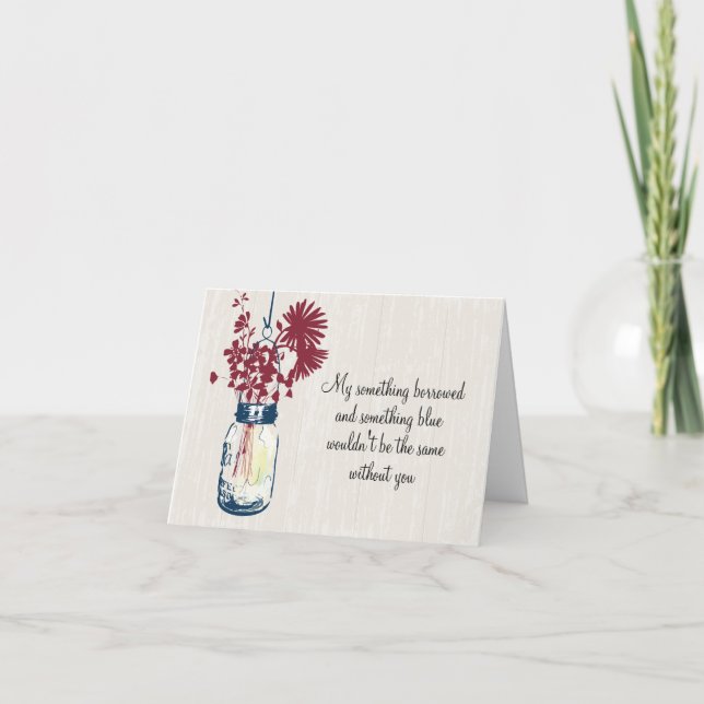 Be My Bridesmad - Mason Jar & Wildflowers Invitation (Front)