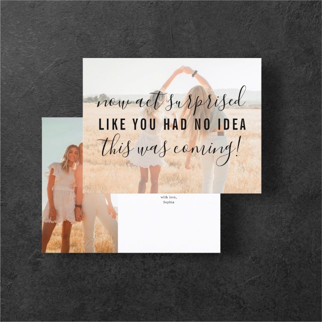 Be My Bridesmaid Act Surprised Funny Invitation (Creator Uploaded)