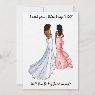 Be My Bridesmaid - African American Invitation