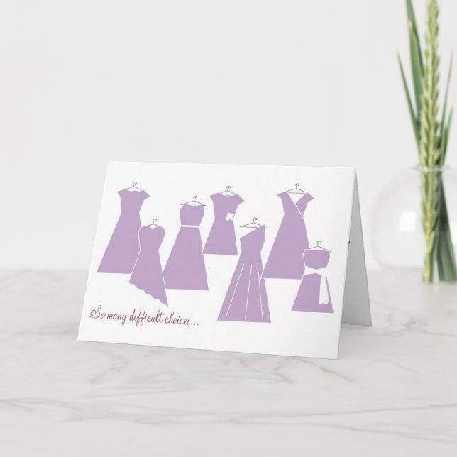 Be my Bridesmaid Card (Purple Dresses) (Front)