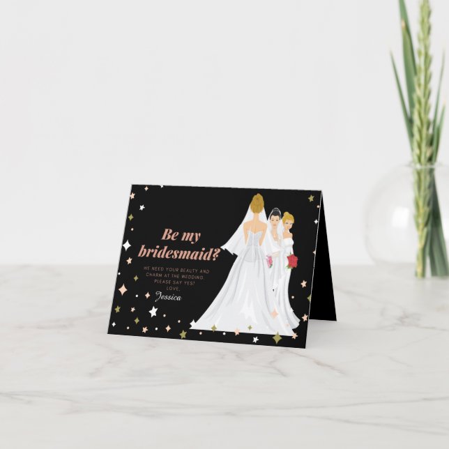   “BE MY BRIDESMAID” CARDS Wedding Greeting  (Front)