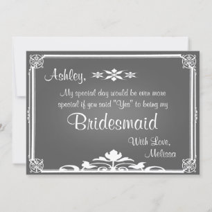 Be My Bridesmaid Chalkboard Invitation