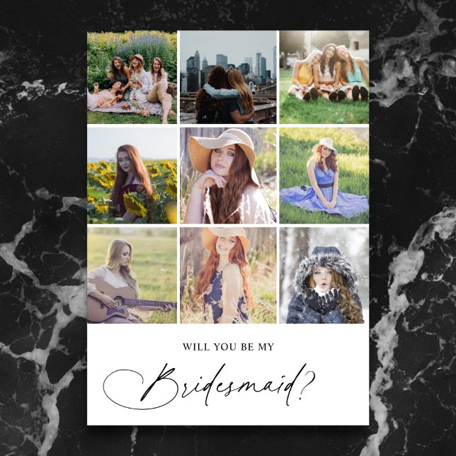 Be My Bridesmaid Chic Script Photo Invitation (Creator Uploaded)