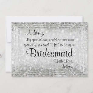 Be My Bridesmaid Diamond Glitter Look Invitation