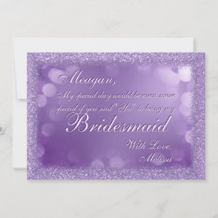 Be My Bridesmaid   Glitter Border Invitation