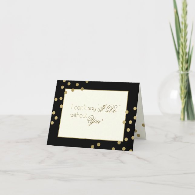 Be My Bridesmaid Gold Confetti Invitation (Front)