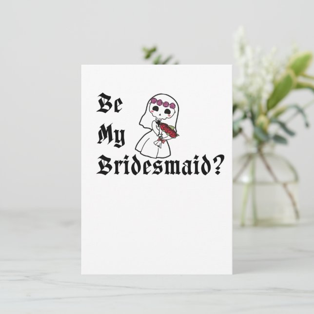 Be My Bridesmaid? Halloween Wedding Proposal Card (Standing Front)
