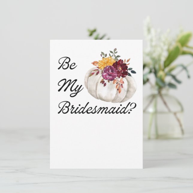 Be My Bridesmaid? Invitation Proposal Pumpkin Fall (Standing Front)