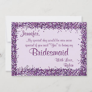 Be My Bridesmaid   Lavender Confetti Invitation