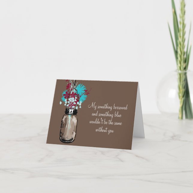 Be My Bridesmaid - Mason Jar and Wildflowers Invitation (Front)