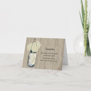 Be My Bridesmaid - Mason Jar Hydrangea Flowers Invitation