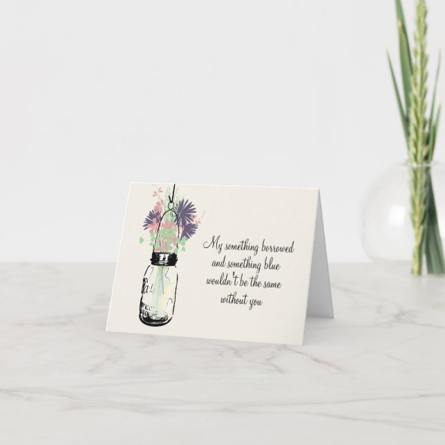 Be My Bridesmaid - Mason Jar & Wildflowers Invitation (Front)