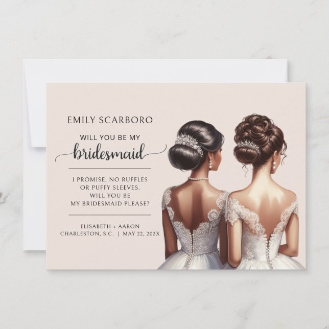 Be My Bridesmaid Proposal African American Invitation (Front)