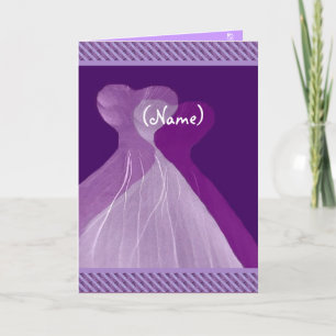 Be My Bridesmaid Royal Purple Flowing Gowns Invitation