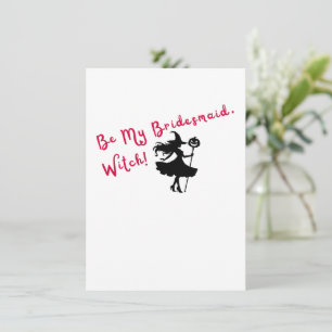 Be My Bridesmaid, Witch! Red Proposal Invitation