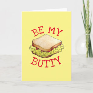 BE MY BUTTY English Chip Shop Sandwich UK Foodie Card