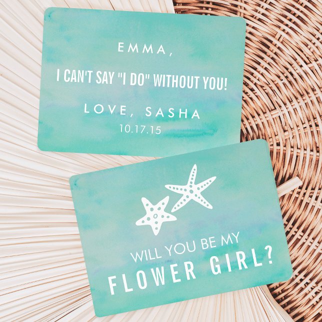 Be My Flower Girl Card | Starfish Aqua (Creator Uploaded)