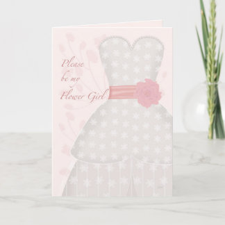 Be My Flower Girl Lace Gown Coral Invitation