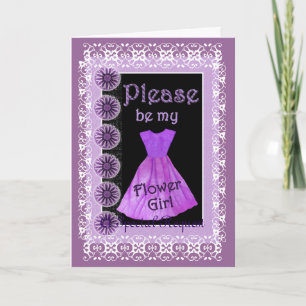 Be My Flower Girl -  PURPLE Dress and Lace Invitation