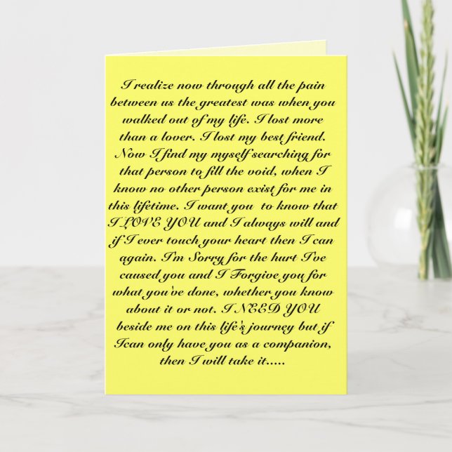 Be my friend again card (Front)