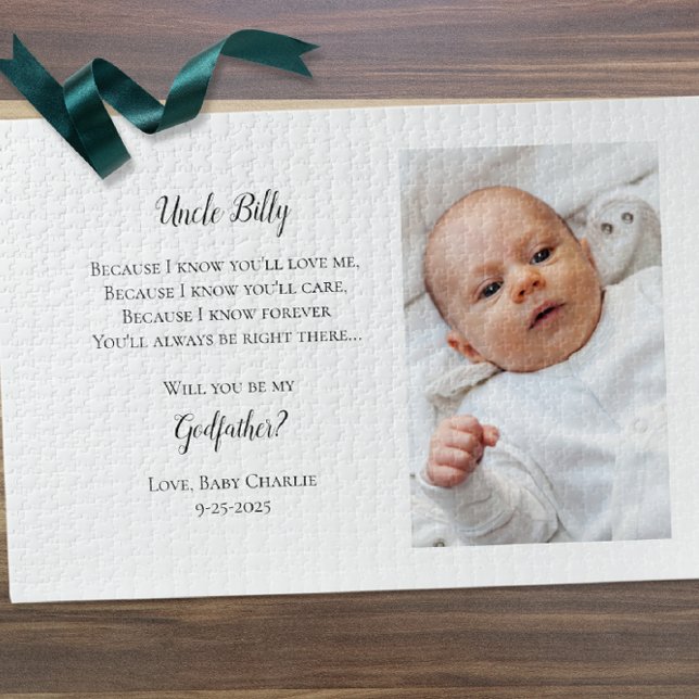 Be My Godfather Proposal Photo Invite Jigsaw Puzzle (Creator Uploaded)