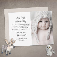 Be My Godparents Proposal Photo Invite