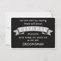 Be My Groomsman Card - Funny Open Bar