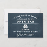 Be My Groomsman Card - Rustic<br><div class="desc">Pop the question with this humourous and charming flat card. Personalize the front with his name and the back with your own personal message. Simply edit the name and the message on the back, select a quantity of "1" and add to cart. Create personalized cards for the entire wedding party!...</div>