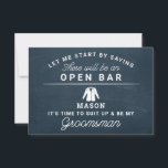 Be My Groomsman Card - Rustic<br><div class="desc">Pop the question with this humourous and charming flat card. Personalize the front with his name and the back with your own personal message. Simply edit the name and the message on the back, select a quantity of "1" and add to cart. Create personalized cards for the entire wedding party!...</div>