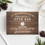 Be My Groomsman Card - Rustic Wood<br><div class="desc">Pop the question with this humourous and charming flat card. Personalize the front with his name and the back with your own personal message. Simply edit the name and the message on the back, select a quantity of "1" and add to cart. Create personalized cards for the entire wedding party!...</div>