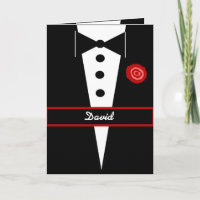 Be My Junior Groomsman CUSTOM NAME Card Tux 4