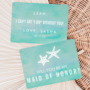 Be My Maid of Honour Card   Starfish Aqua