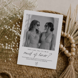 Be My Maid of Honour Handwritten Photo Proposal Invitation