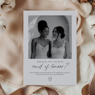 Be My Maid of Honour Handwritten Photo Proposal Invitation